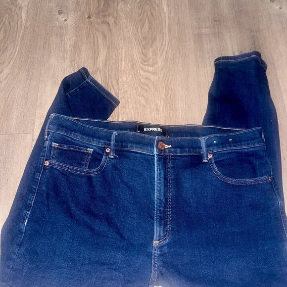 👖 Express High Waisted Denim Perfect Ankle Leggings – Medium Wash, 16 Short - Picture 5 of 7